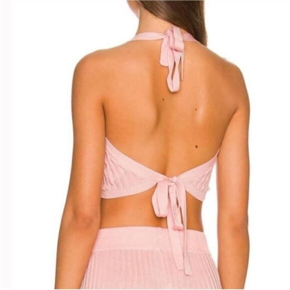 Callahan Knitwear Greta Halter in Gossamer Pink - Picture 2 of 12